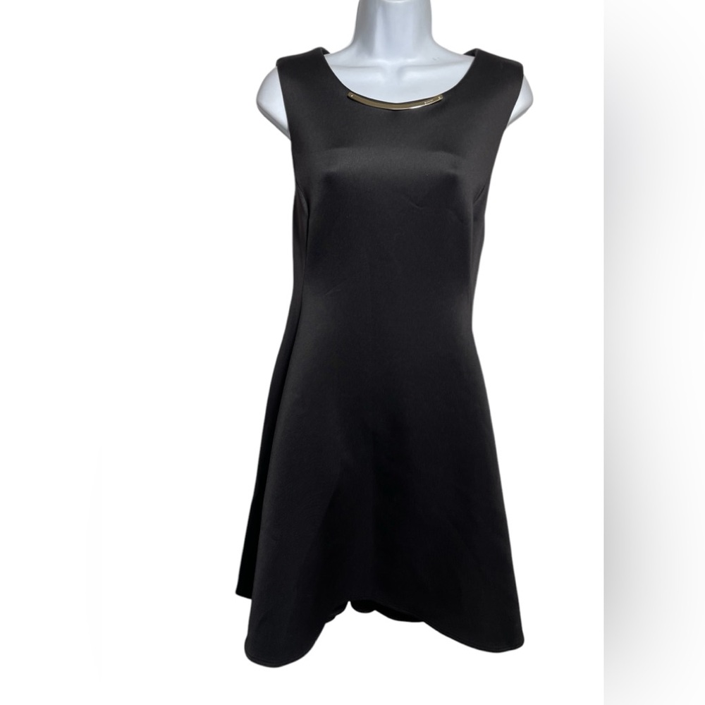 DKNY dress size 12 stunning black cocktail dress with gold jeweled neckline 🖤🖤